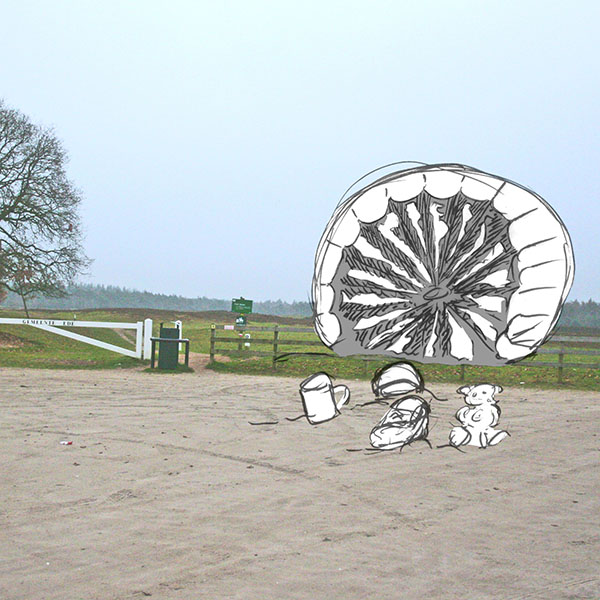 Impressie schets informatiepunt Ginkelse heide